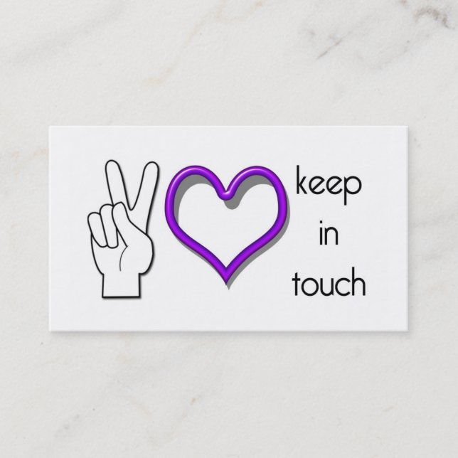 Visita Permanece en contacto el campo de la tarjeta (Anverso)