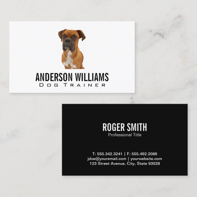 Visita Perro marrón | Tarjeta de presentación de Dog Trai (Anverso / Reverso)