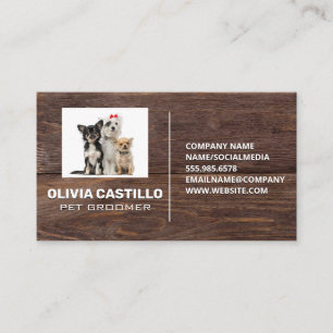 Visita Perros   Tarjeta de presentación Rustic Wooden Boa