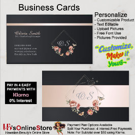 Visita Personalizable Elegante Tarjeta De Negocios Floral