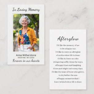 Visita Personalizado de la memoria de amor Foto Tarjeta c
