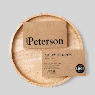 Visita personalizado logotipo kraft papel Tarjeta de pres