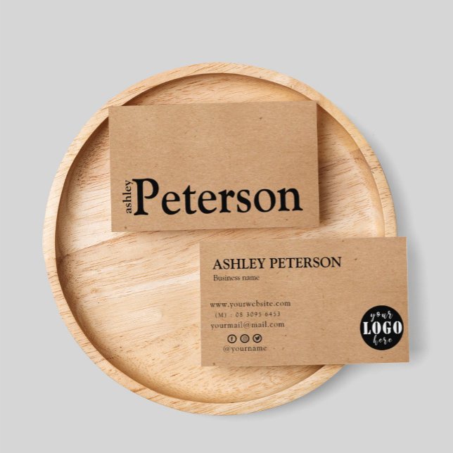 Visita personalizado logotipo kraft papel Tarjeta de pres (Subido por el creador)