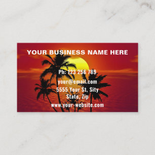 Visita Personalizado Su Tarjeta De Negocio Sunset Tropica
