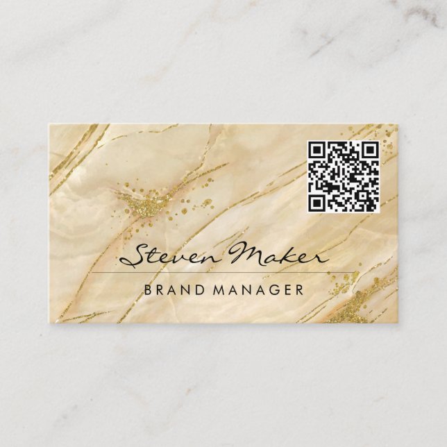 Visita Piedra de mármol de oro | Tarjeta de presentación  (Anverso)