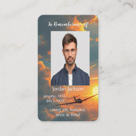 Visita Piloto de tarjeta de bolsillo para memoria conmemo