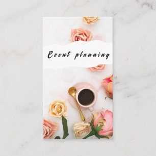 Visita Pink and White Event Planning Tarjeta de negocios 