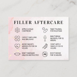 Visita Pink Gold Logotipo Filler Tarjeta de postcuidado