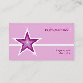 Visita Pink Star línea blanca tarjeta de negocios rosa pá