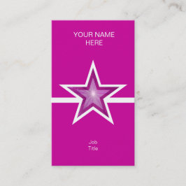 Visita Pink Star línea blanca tarjeta de negocios vertica