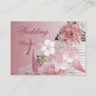 Visita Planificador de Bodas Tarjeta de Negocios Rosa