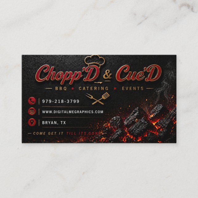 Visita Plantilla de Tarjeta de Presentación Chopp'D & Cue (Anverso)