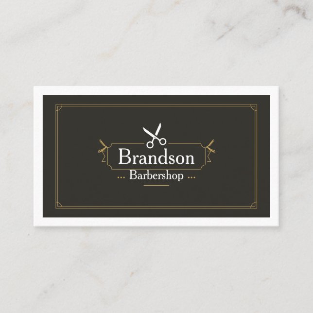 Visita Plantilla de Tarjeta de Presentación de Barbería d (Anverso)