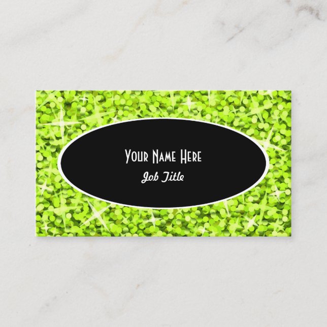 Visita Plantilla de tarjeta de presentación Glitz Lime Bl (Anverso)