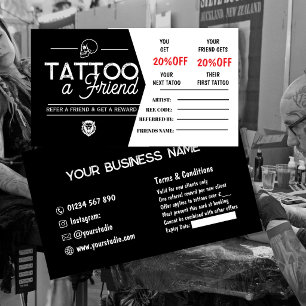 Visita Plantilla de Tarjeta de Recomendación de Tatuajes 