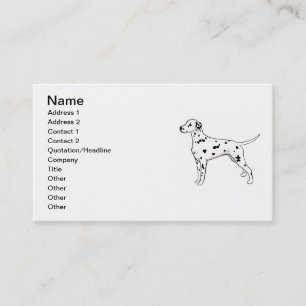 Visita Plantilla de tarjeta de visita: Dalmatian (negro v