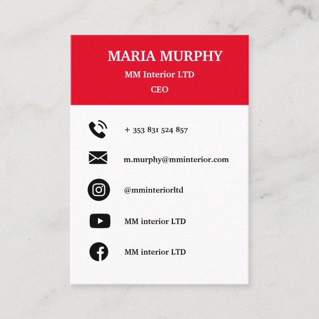 Visita Plantilla de tarjeta profesional y sencilla | R (Anverso)