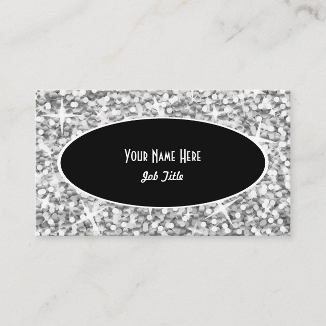 Visita Plantilla oval negra "de plata" de la tarjeta de (Anverso)