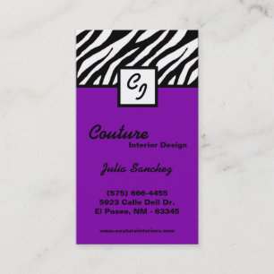 Visita Plum Purple Zebra Imprimir Personaliza Tarjeta de 