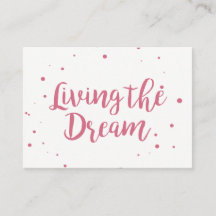 Poderosa tarjeta de presentación viviendo el sueño