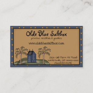 Visita Primitive Country Blue Saltbox House Tarjeta de Ne