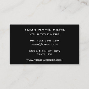 Visita Profesional Su Propio Diseño Tarjeta De Negra De N