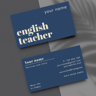 Visita Profesor de inglés como segundo idioma Tarjeta de