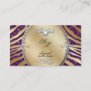 Visita Purpurina de Bling de la cebra de la tarjeta de