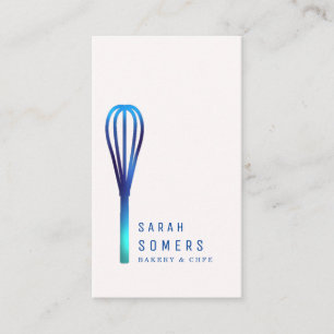 Visita Purpurina de oro moderno Whisk Bakery tarjeta de v