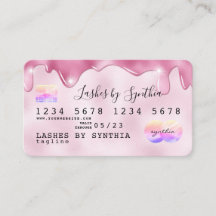 Purpurina rosado gotea Tarjeta de crédito hologram