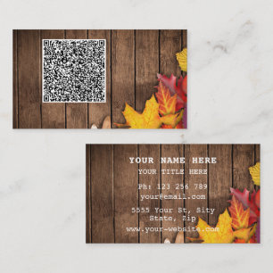 Visita QR Code tarjeta de negocios Autumt Sale de la plac