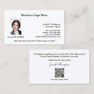 Visita Realtor, responsable de préstamos, tarjeta de visi