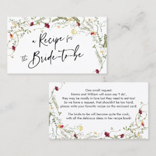 Visita Receta Boho Wildflower Tarjeta de inscripción de n
