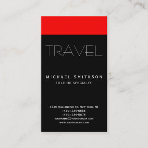 Visita Red Black Modern Simple Travel Agent Tarjeta de Ne
