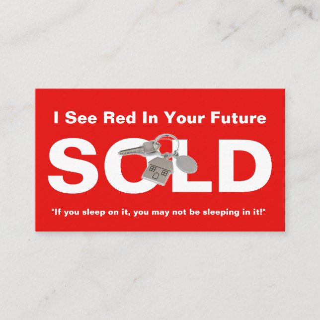 Visita Red Real Estate Agent vendió tarjeta de presentaci (Anverso)