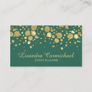 Visita Relieve metalizado dorado Confetti En Tarjeta De N