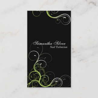 Visita Remolino elegante del verde de la tarjeta de