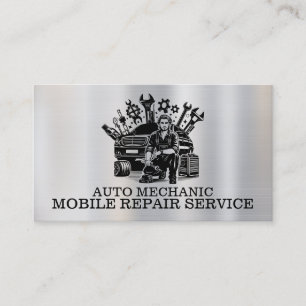 Visita Reparador de Autos Tarjeta de Contacto de Metal pa