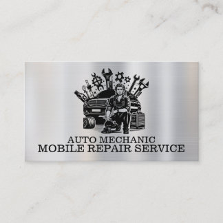 Visita Reparador de Autos Tarjeta de Contacto de Metal pa