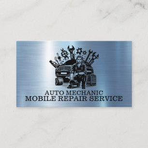 Visita Reparador de Autos Tarjeta de Contacto de Metal pa