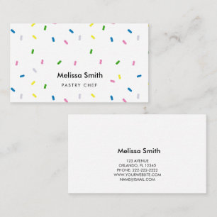 Visita Repostero Moderno Tarjeta de Negocio de Sprinkles