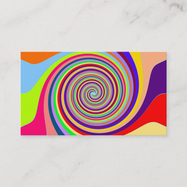 Visita Resumen Tarjeta De Negocio Swirl Multicoloreada (Anverso)