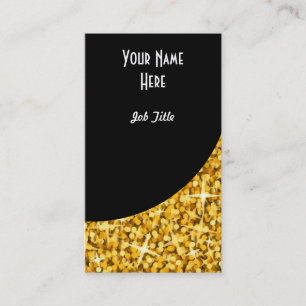 Visita Retrato de tarjeta de negocios Glitz "Gold" Black 