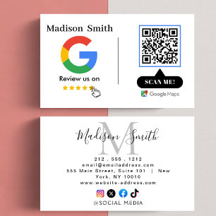 Visita Revisión de Google con tarjeta de presentación con