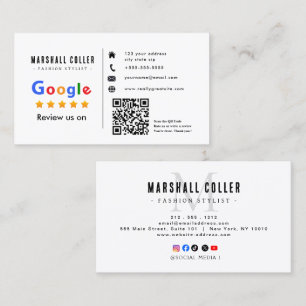 Visita Revisión de Google con tarjeta de presentación con
