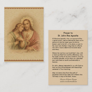 Visita Rezo a St. John el apóstol de la tarjeta santa de