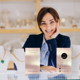 Visita Rosa de medios sociales con tarjeta de joyería de 