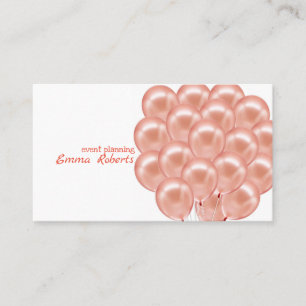 Visita Rosa de planeamiento de eventos globos tarjeta de 