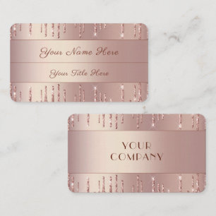 Visita Rosa Gold Rubor Shiny Purpurina Drin Tarjeta de Ne