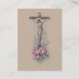 Visita Rosas rosados crucificados de Cristo " SU" tarjeta